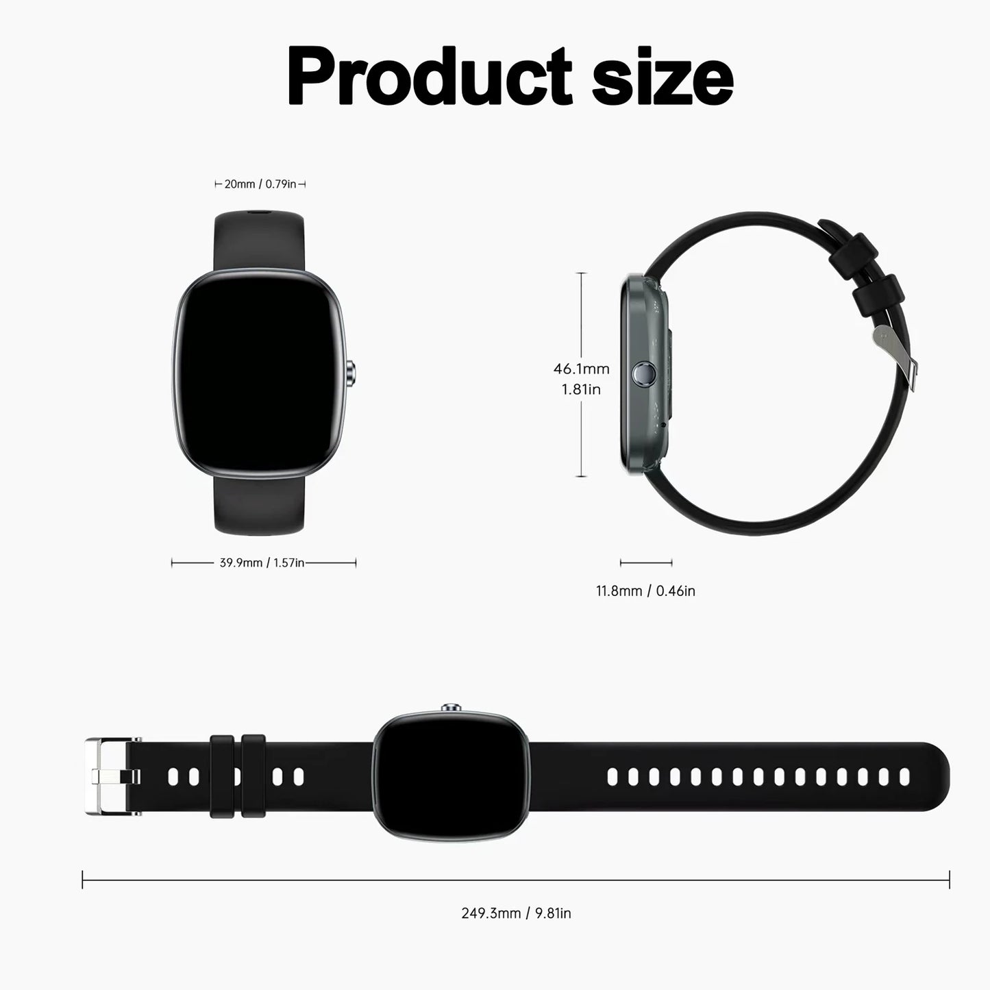 Multifunctional smart watch, wireless calling, call reminder/rejection, custom dial, music playback, unisex sports watch