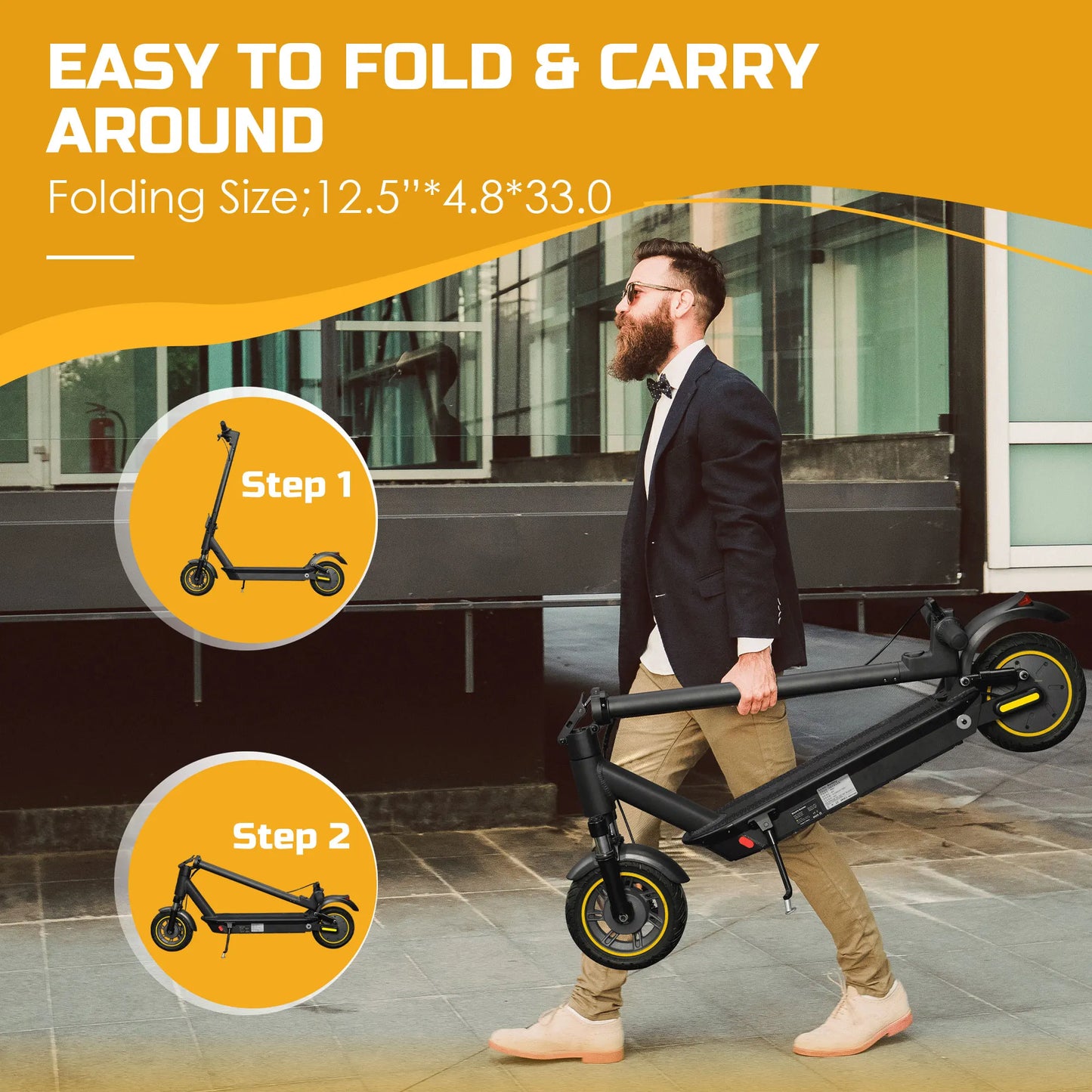HEZZO G30 Electric Scooter for Adults 500W Motor 36V 15Ah Battery Folding Escooter 10 inch Tire City E-scooter APP