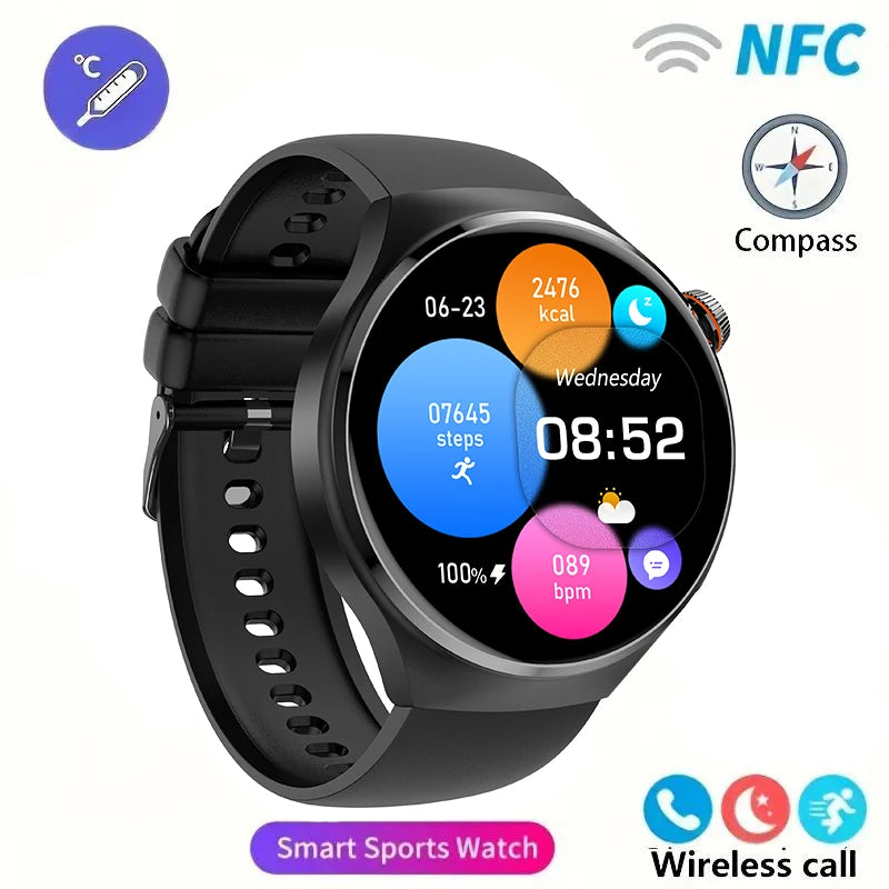 New NFC Men's Smart Watch AMOLED1.43-inch Large Screen Bluetooth Call Heart Rate Detection Outdoor Sports Women's Smartwatches