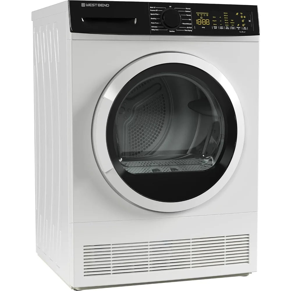 West Bend Clothes Dryer Compact Portable Front Loading for Laundry, Auto and Timed Dry Settings and Anti-Wrinkle, Perfect for Ap
