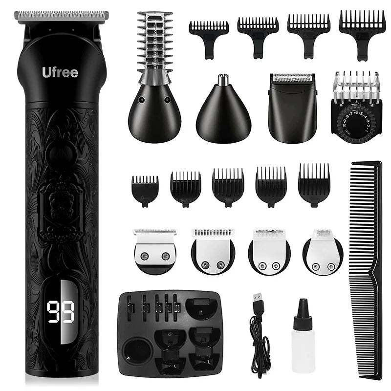 Ufree Beard Trimmer for Men, Electric Razor Shaver, Home appliance Cordless Hair Clipper Shaving Kit for Mustache