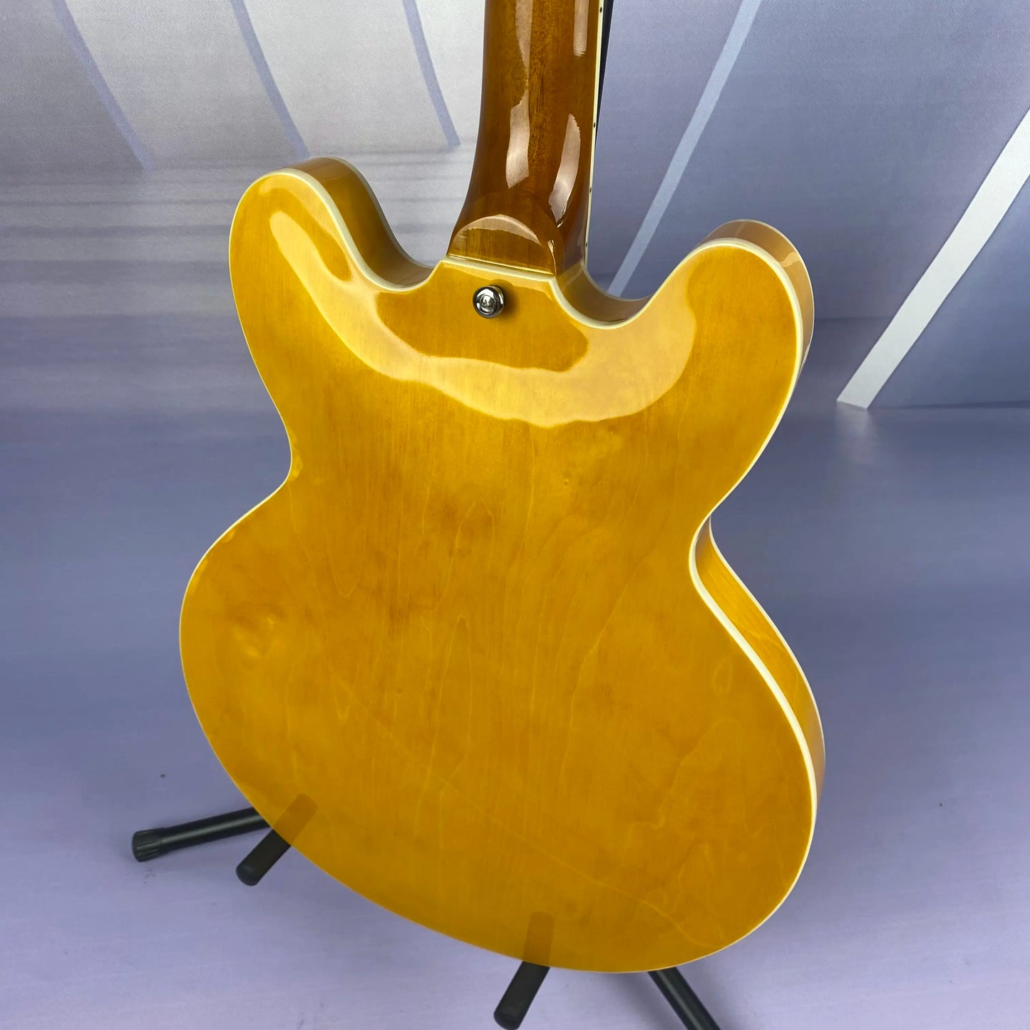 Shipped from the USA Semi-Hollow Body Yellow Electric Guitar Fixed Bridge