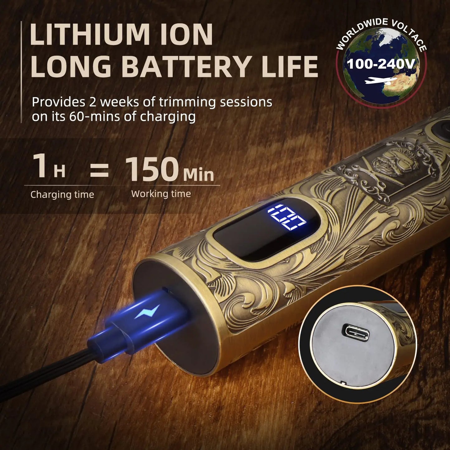 Ufree Beard Trimmer for Men, Electric Razor Shaver, Home appliance Cordless Hair Clipper Shaving Kit for Mustache