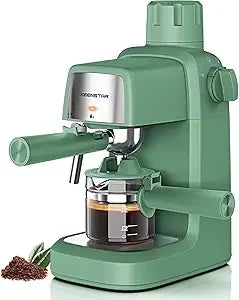 KEENSTAR 3.5Bar Espresso Machine with Milk Frother, 800W Compact Espresso and Cappuccino Machine with Preheating Function, 4 Cup