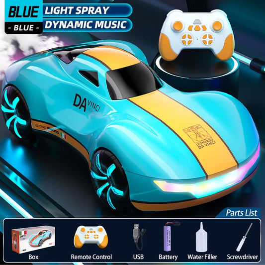 Drift RC Stunt Car with Light Spray & Sound, 2.4GHz Hobby RC Cars Toy for Kids, 360° Rotate, Birthday Gifts for Boys Girls 4-12