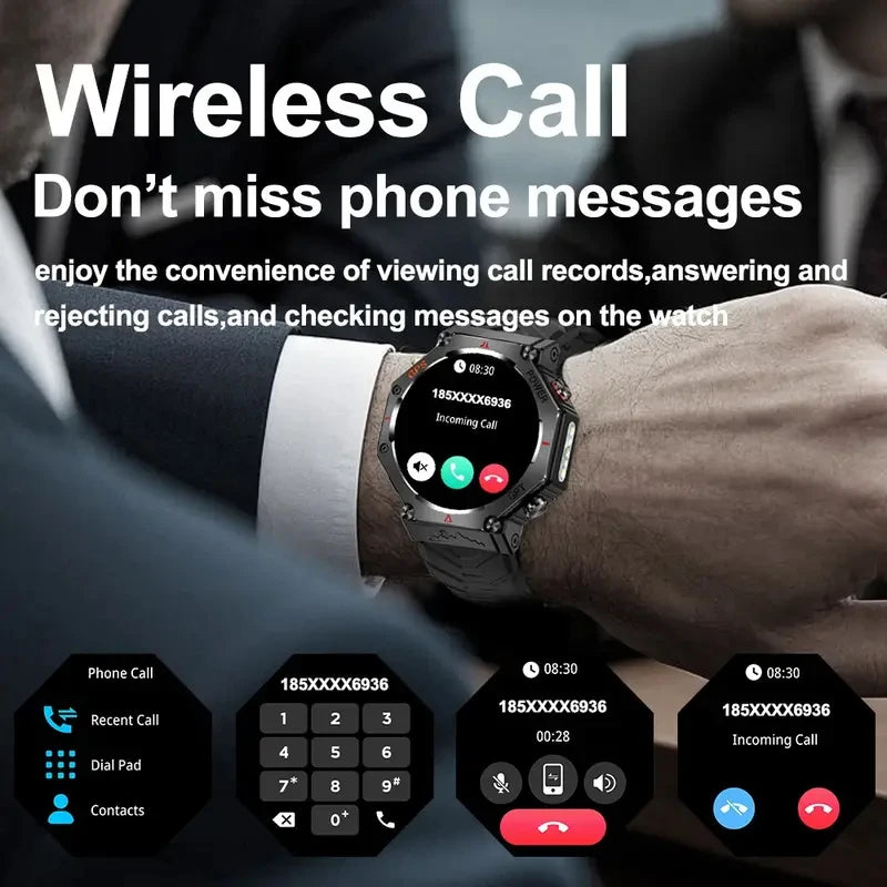 SENBONO Built-in GPS Smart Watch Men Bluetooth Call 3ATM Waterproof Military Sport Smartwatch With AI GPT Cpmpass Watch for Men