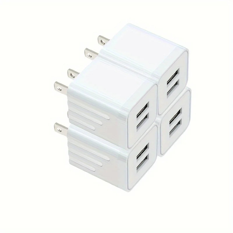 2.1A Dual Port USB Plug Power Adapter Charger Block Plug Cube For IPhone 15/14/13/12/Pro/Pro Max/Xs/XR/X/8, Galaxy S22 S21