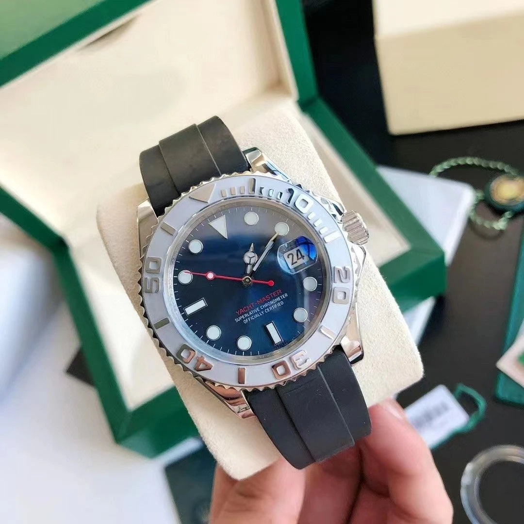 Luxury Designer Watch For Men Silicone Strap Genuine Luminous Dial Hip Hop Wristwatch High Quality Sport Style Fashion Timepiece