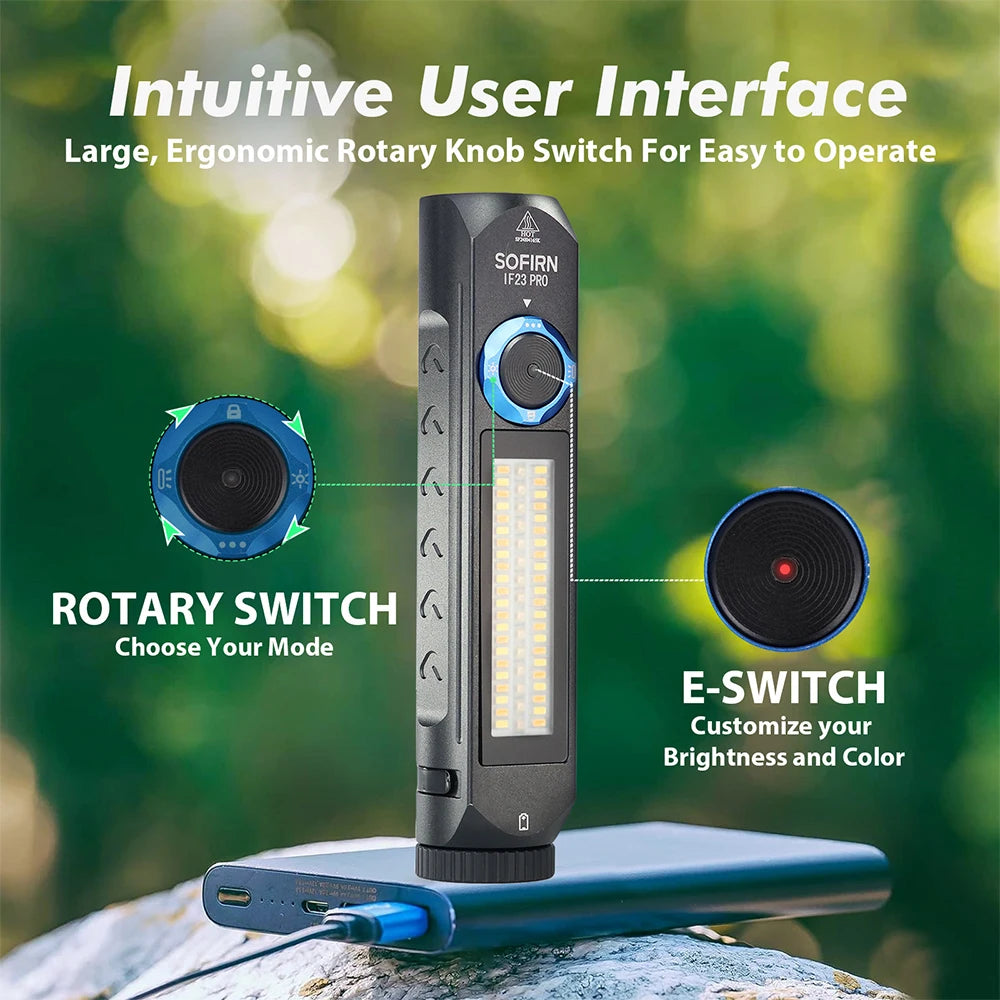 Sofirn IF23 PRO RGB Light 5000lm XHP70B Powerful LED Flashlight 21700 5V 3A USB C Rechargeable Torch with Magnetic