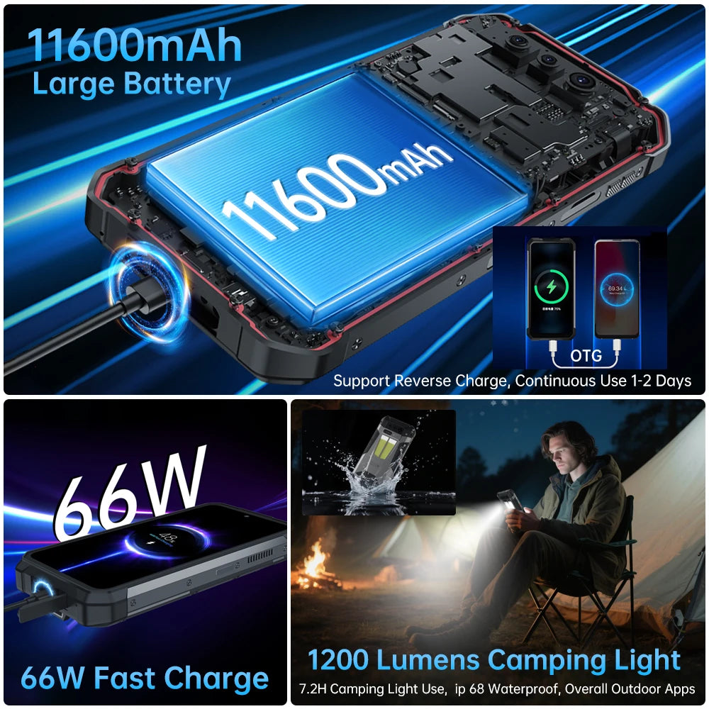 8849 Tank 4 Unihertz Rugged Smartphone Projector 720P 100 Lumen 5G 6.78'' AMOLED 512G Android14 11600mAh Dimensity 7300 120Hz