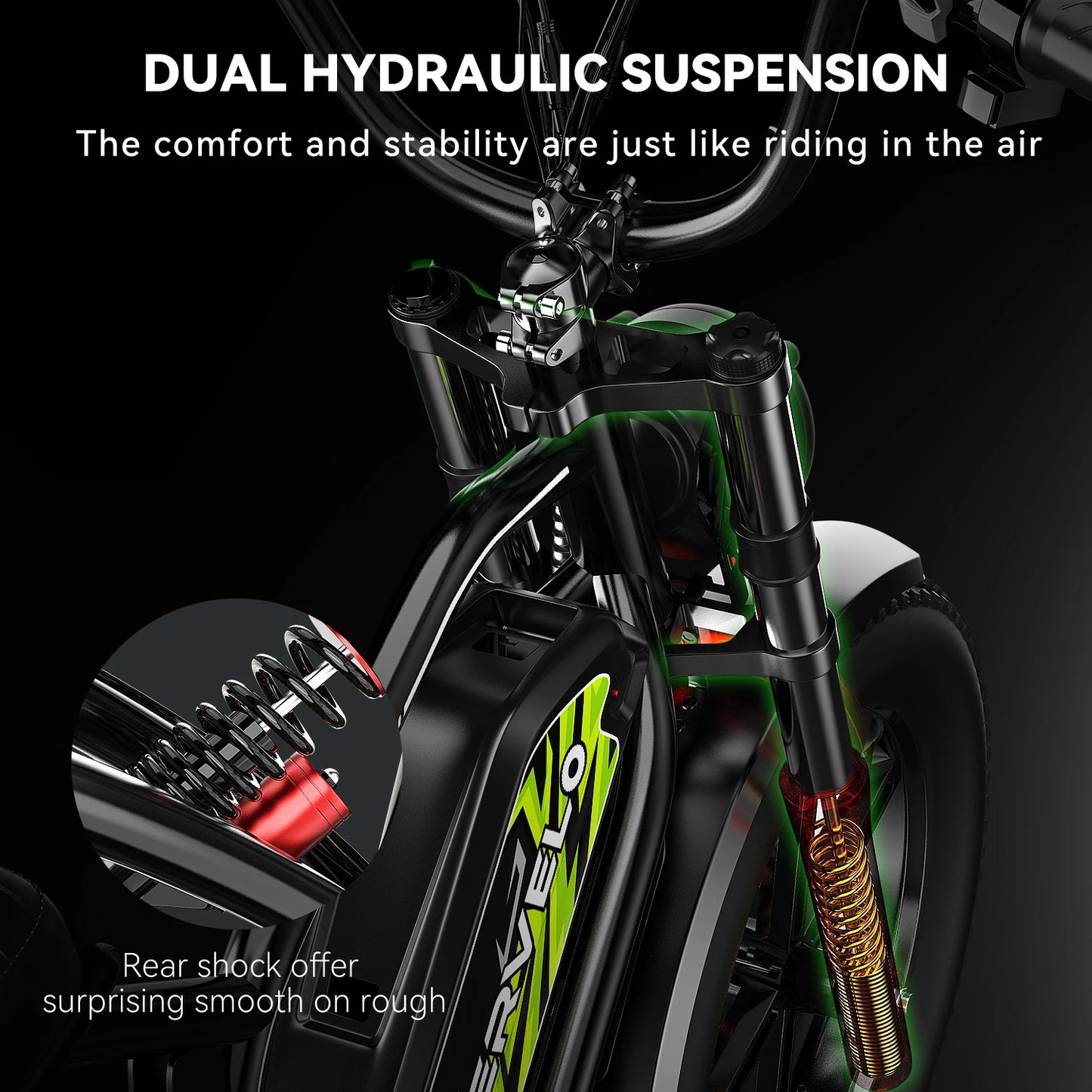 Cybervelo 1600W Peak 20" Fat Tire E-Bike for Adults, 48V 20ah Detachable Battery E Motorcycle, 30MPH 80Miles+ 20“ fat tire EK11