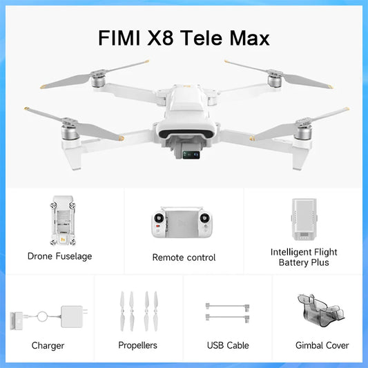FIMI X8 TELE MAX 3-Axis Gimbal 4K HDR 48MP 30x Camera Drone Professional GPS RC Quadcopter Ship from EU