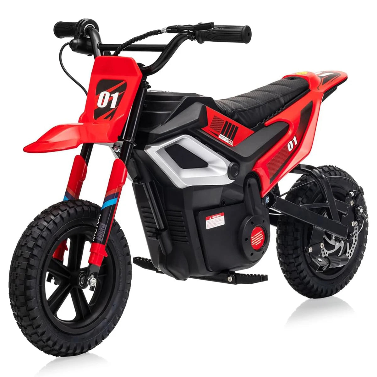 24V Electric Dirt Bike, 350W Kids Electric Motorcycle, Up to 14MPH & Max 130lb with Key Start, Throttle Grip, Manual Rear Brake