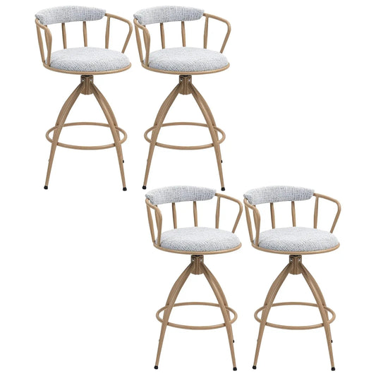 26'' Swivel Bar Stools Set of 4, Upholstered Fabric Counter Height Chairs with Metal Frame, Modern Bar Chairs with, Customized