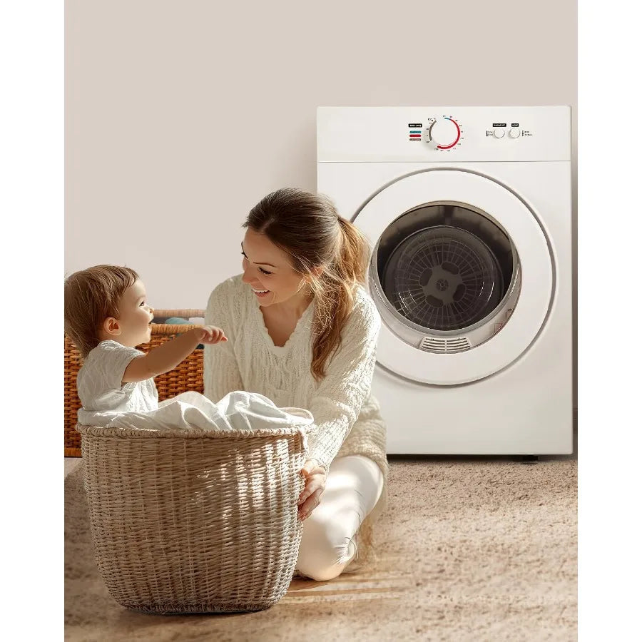 1.8 Cu.Ft Compact Dryer 1020W Portable Clothes Dryer with Stainless Steel Tub Front Load Tumble Four Functions Ideal for Small