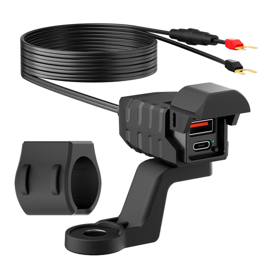 PD QC3.0 Motorcycle USB Fast Charger Handlebar USB Socket Charger Waterproof 12V Power Supply Adapter Motorcycle Accessories