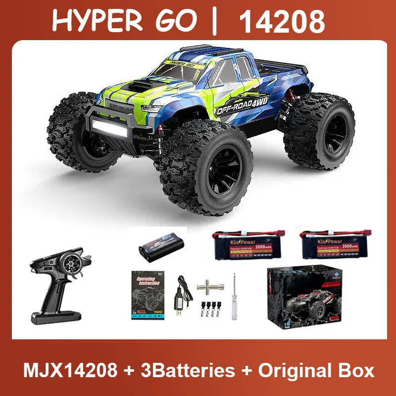 HYPER GO MJX 14207 14208 1/14 RC Car 41-53km/h Brushless 2.4G Remote Control 4WD Off-road High Speed RC Car Truck Hobby Toy