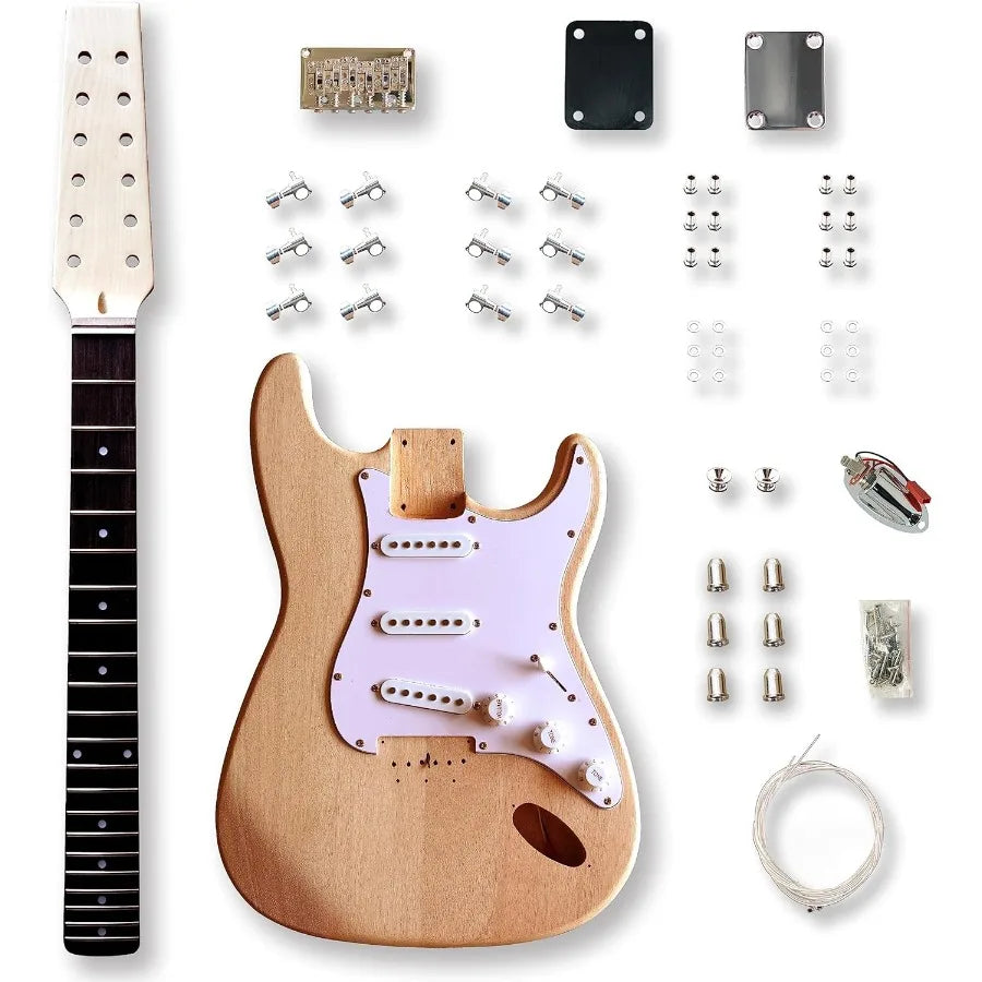 DIY 12 String ST Style Electric Guitar Kits Mahogany Body Maple Neck You Build The Guitar for Music Enthusiasts and Crafters Se