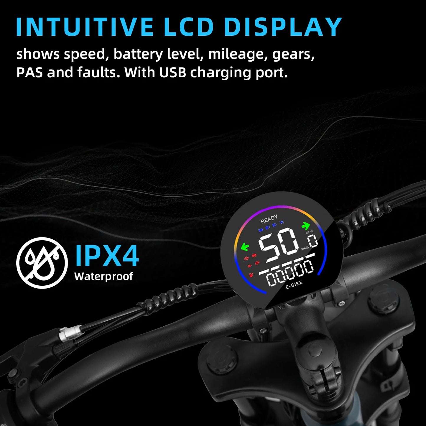 DEEPOWER QS7 Electric Bicycle 1500W Brushless Motor MTB Electric Bike 48V 60AH Lithium Battery Speed 50Km/h Adult Off Road Ebike