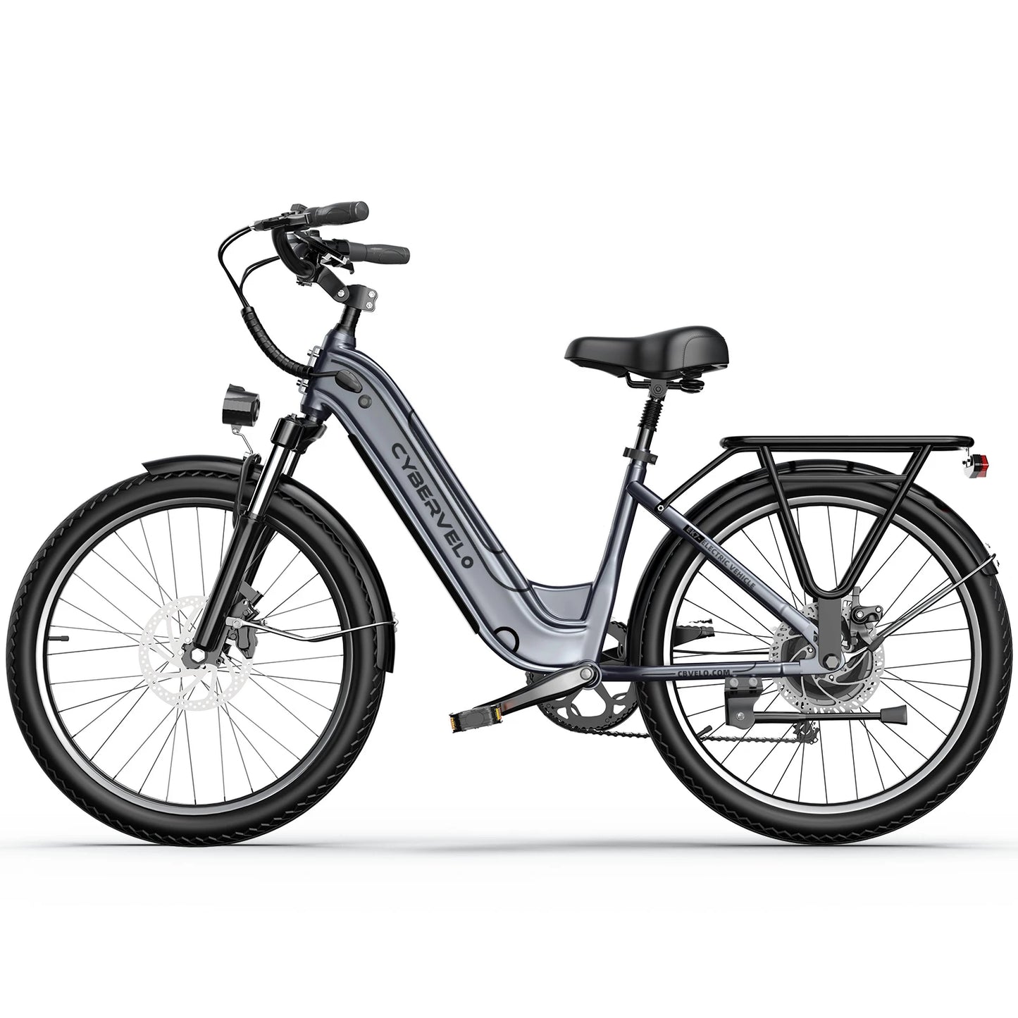 Cybervelo 1000w Motor Peak E-Bike, 80Miles+ 25AH Removable Battery for adult, 26" Electric Bike with 7-Speed city commuter EK7