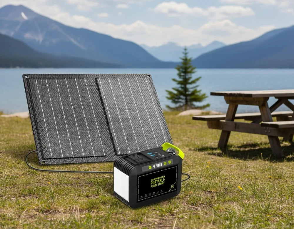 88.8Wh Solar Generator with 21W Panel, Portable Power Station for Camping, Outdoor, Emergency Use