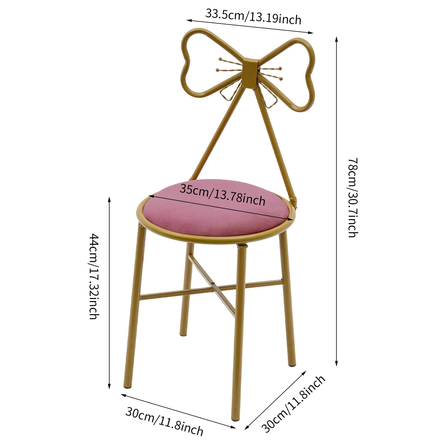 Butterfly Backrest Chair Pink Butterfly Dinning Chair Metal Makeup Stool Vanity Chair Home Furniture for Living Room Bedroom