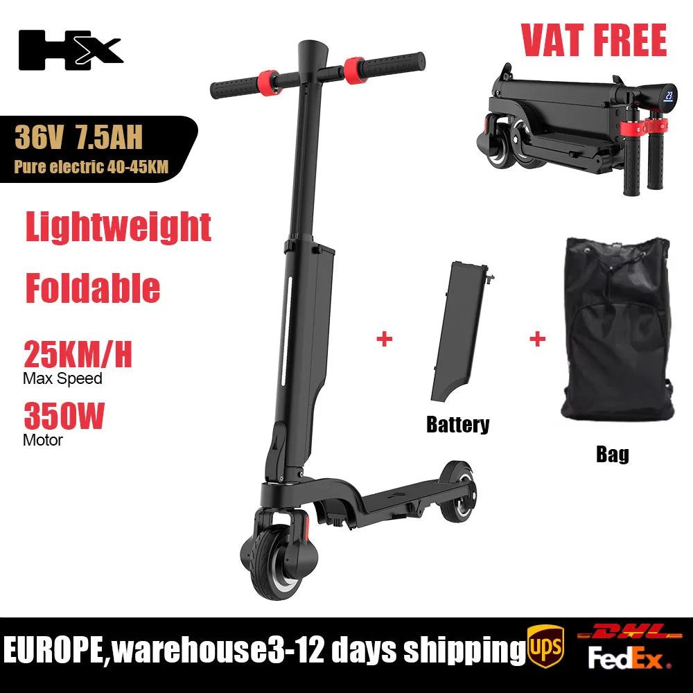 HX X6 EScooter Adult 350W 7.5AH 36V 25KM/H Foldable Electric Kick Electric Scooter 5.5 inch Wheel EScooter For Adult Children