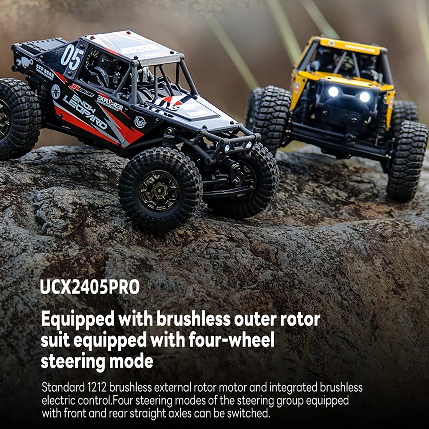 UdiRC 1/24 2.4G 4WD RC Rock Crawler UCX2405PRO Radio Controlled Off-Road Vehicles Brushless Motor ESC RTR Car Model Toys TH24654