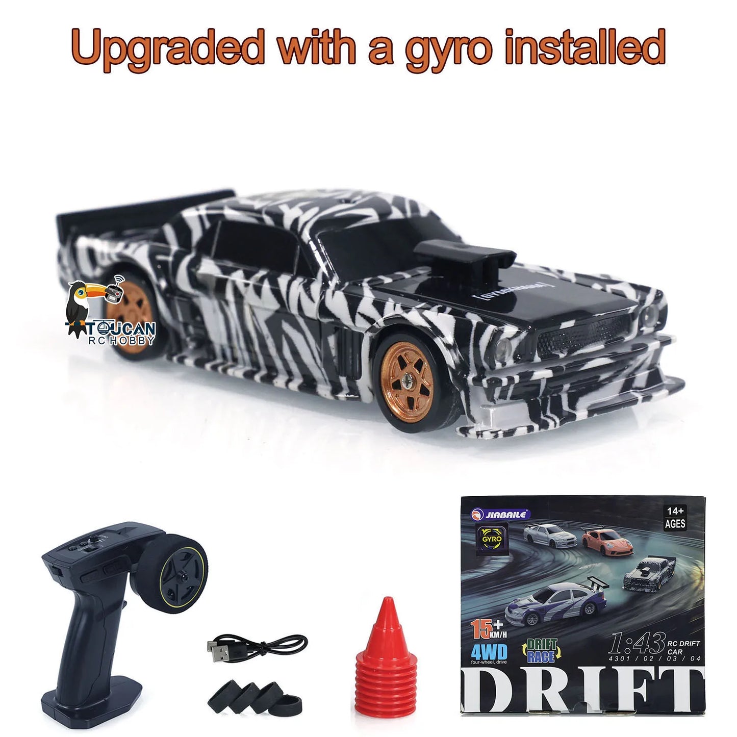 US Stock Gyro 1/43 RC Drifting Car Racing RTR 4WD High Speed Radio Control Model 2.4G Drift Race Cars Vehicle Toys Boys Gifts