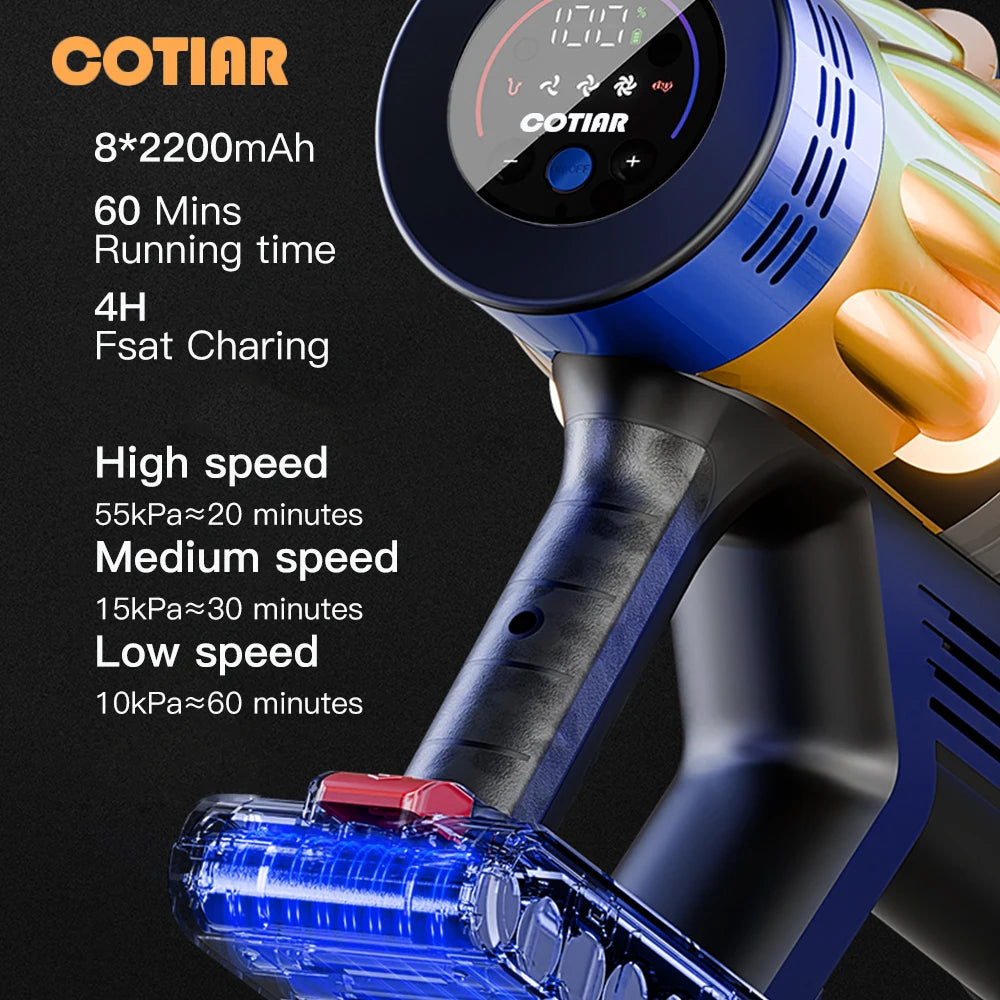 COTIAR V22 Cordless Vacuum Cleaner 650W 55000PA Home Appliance Handheld Vacuum Cleaner Cleaning Supplies Removable Battery