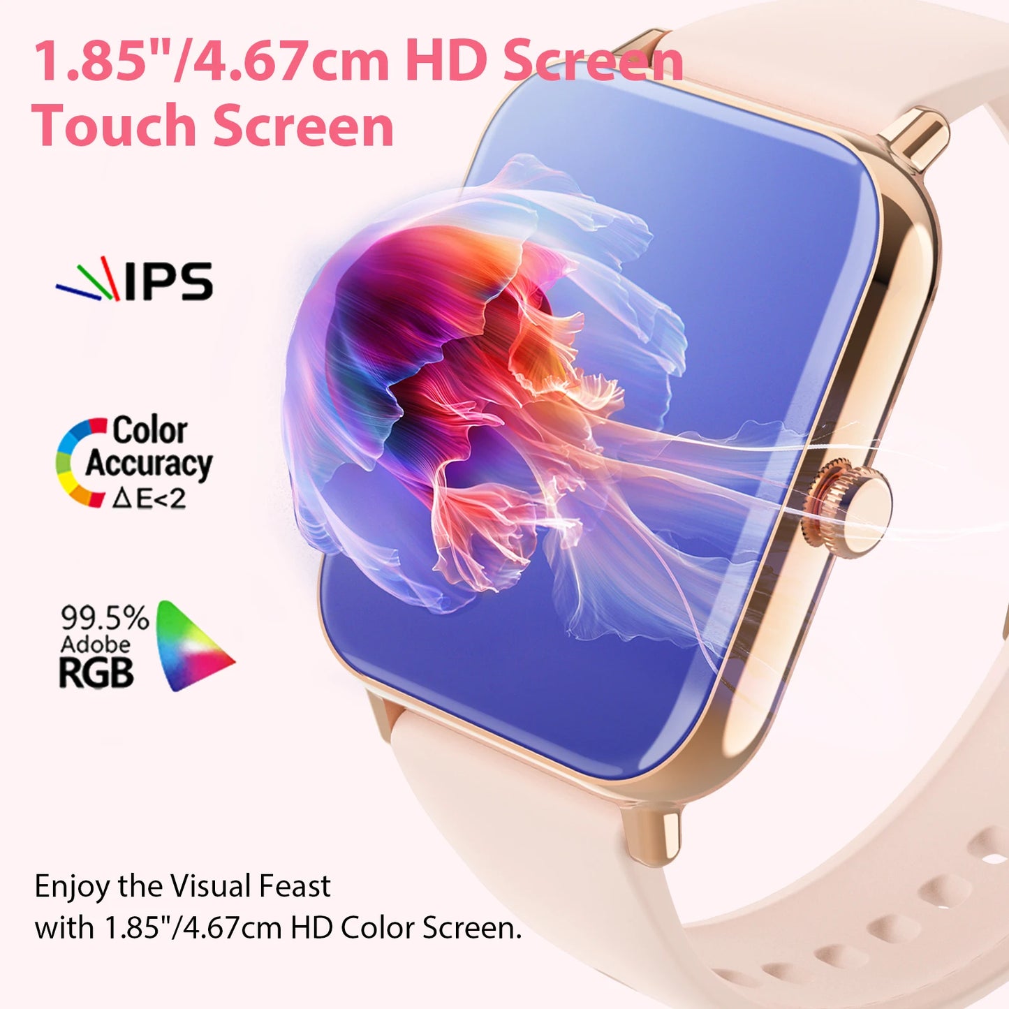 1.85" TFT Touchscreen Smart Watch: Wireless Calls, Message Notifications, Multiple Sport Modes - Ideal Gift for Men and Women