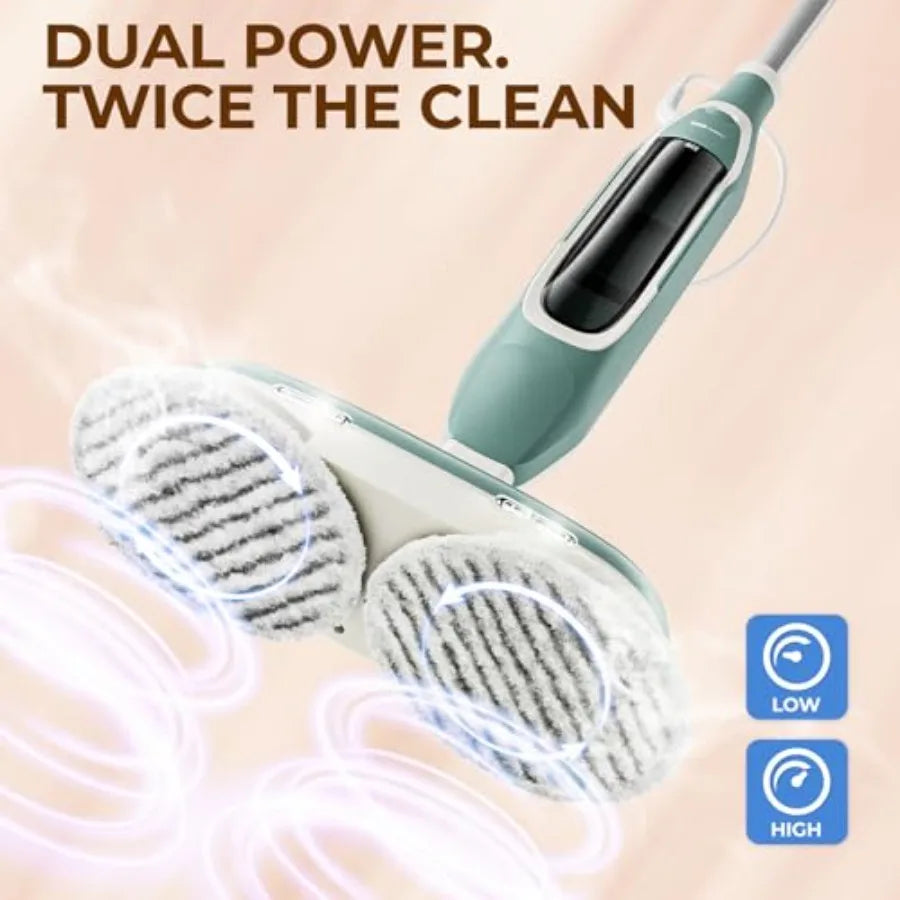 Steam Scrub Steam Mop All-in-One Hard Floor Cleaner with LED Headlights 4 Soft Scrub Pads 1L Water Tank Swivel Steering