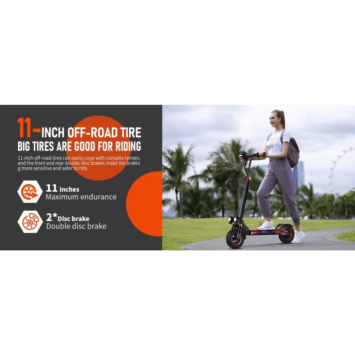 EScooters 1200W Motor 48V18Ah Battery Front And Rear Turn Signals Electric Scoote Dual Disc Brake 11-Inch Tires Fold E-Scooter