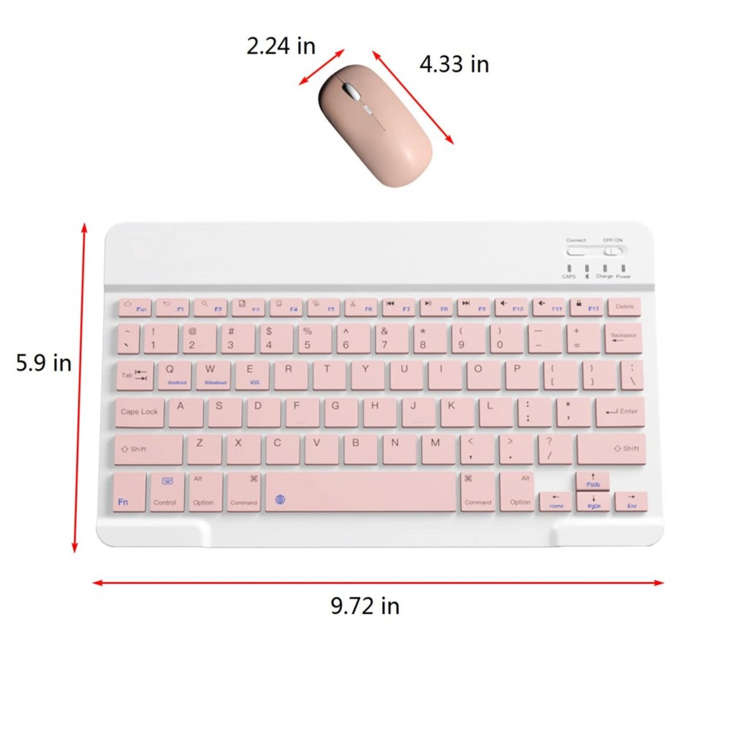 Mini BT Wireless Keyboard & Mouse for Android Windows PC Tablet
