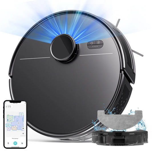 Saerke Robot Vacuum Cleaner, LiDAR Navigation,APP Virtual Barrier,2600PA Suction,Smart Home Mop,Floor Carpet Washing Appliance