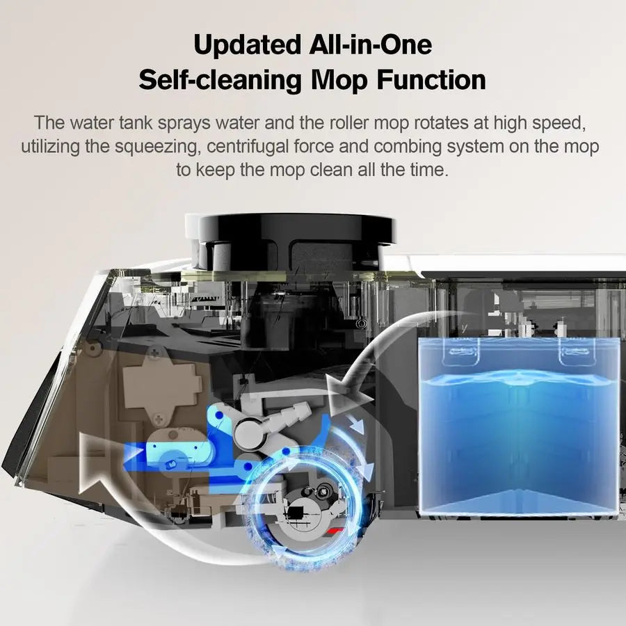 Robot Vacuum and Mop Combo Robotic Vacuum Cleaner for Pets Home Mapping LiDAR Navigation, 6000Pa Suction, Smart NoGo Zone, App a