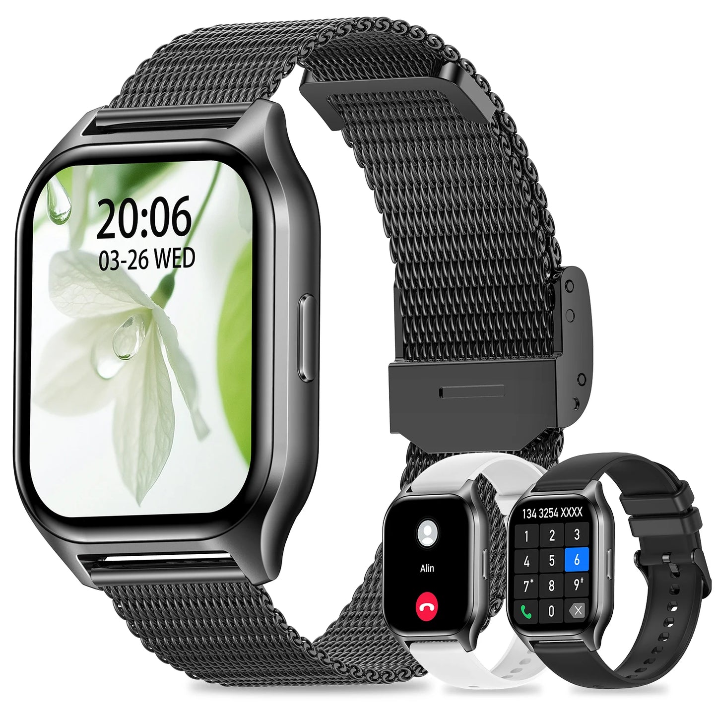 Touch Screen Sports Smart Watch With Make/Answer Call,Message Alerts,Fitness Tracking,Voice Assistant Smart Watch For Women/Men
