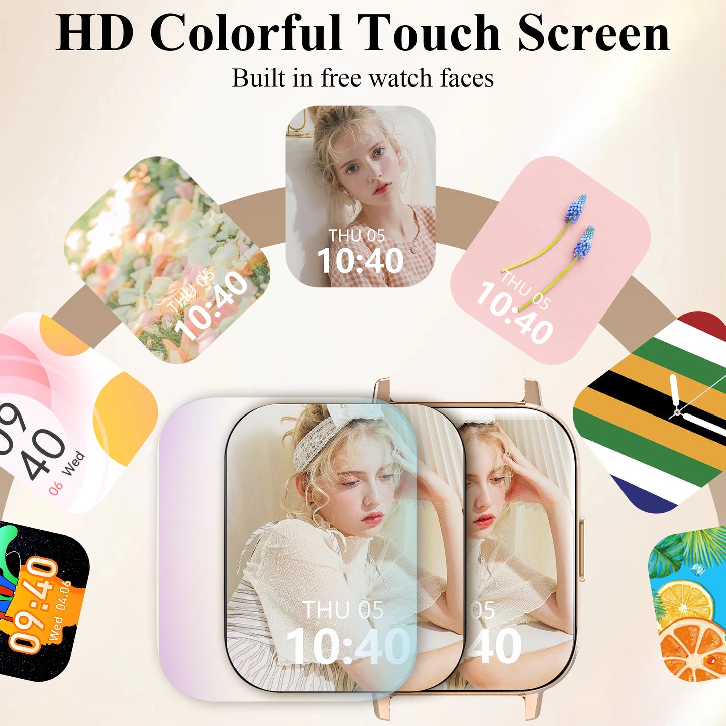 1.85" Smart Watch(Answer & Make Call) Message Alerts/Sports Fitness smartwatch For iPhone/Android, Perfect Gift