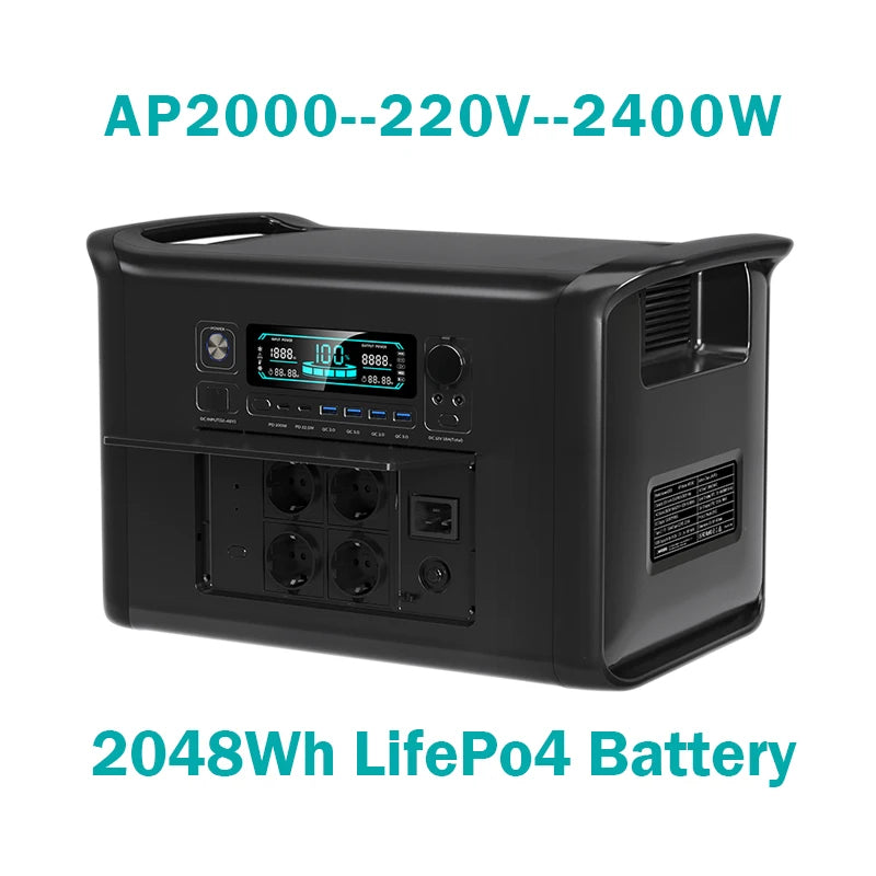 2400W 1800W 500W Portable Power Station 1024wh 345wh Lifepo4 Battery Powerful Power Bank Solar Generator Emergency Power Supply
