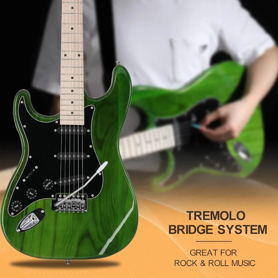 39 Left Handed Full Size Electric Guitar for Music Lovers and Beginners with Built-in 20W Amplifier and Complete Accessories Pa