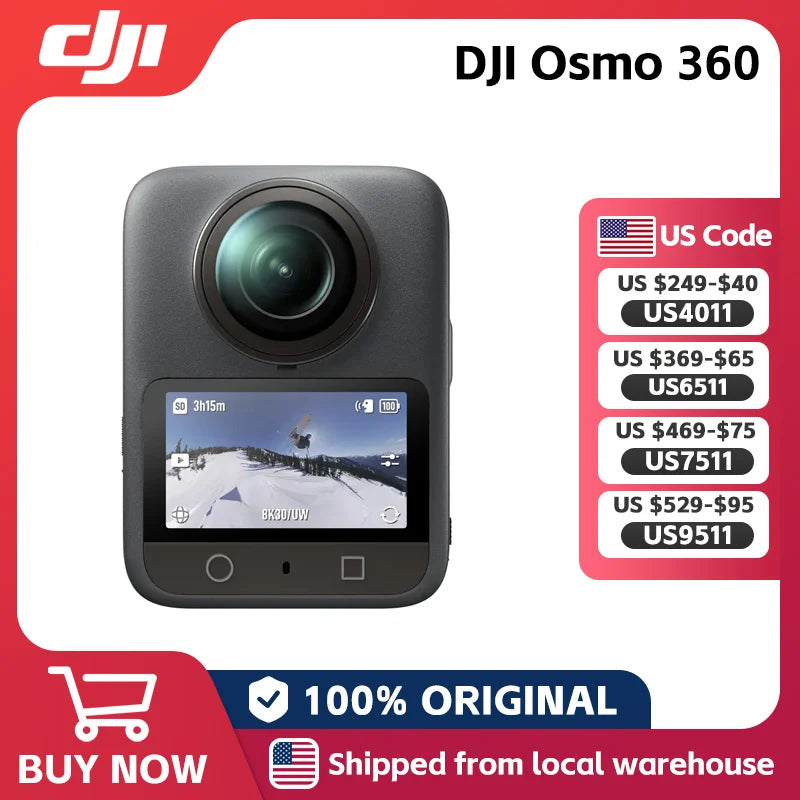 DJI Osmo 360 1-Inch 360° Imaging Native 8K 360° Video 4K/120fps & 170° Boost Video Original Brand in Stock