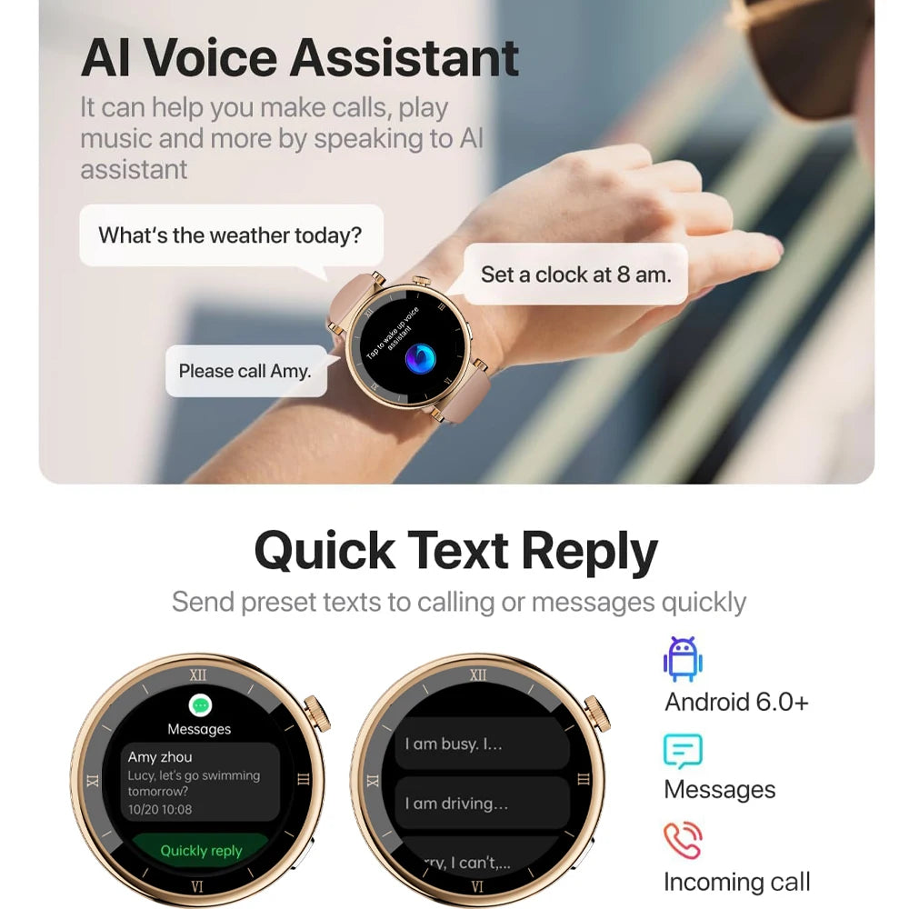 W&O X6 Pro Sports Smart Watch Woman Man Smartwatch BT Call Message Notification AI Voice Assistant Watches For Android IOS