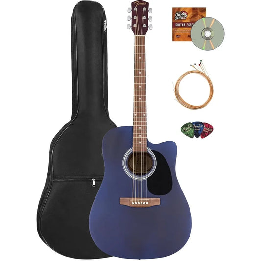 FA Series Dreadnought Acoustic-Electric Guitar in Saphire Blue with Gig Bag Strings Picks and Austin Bazaar Instructional DVD f