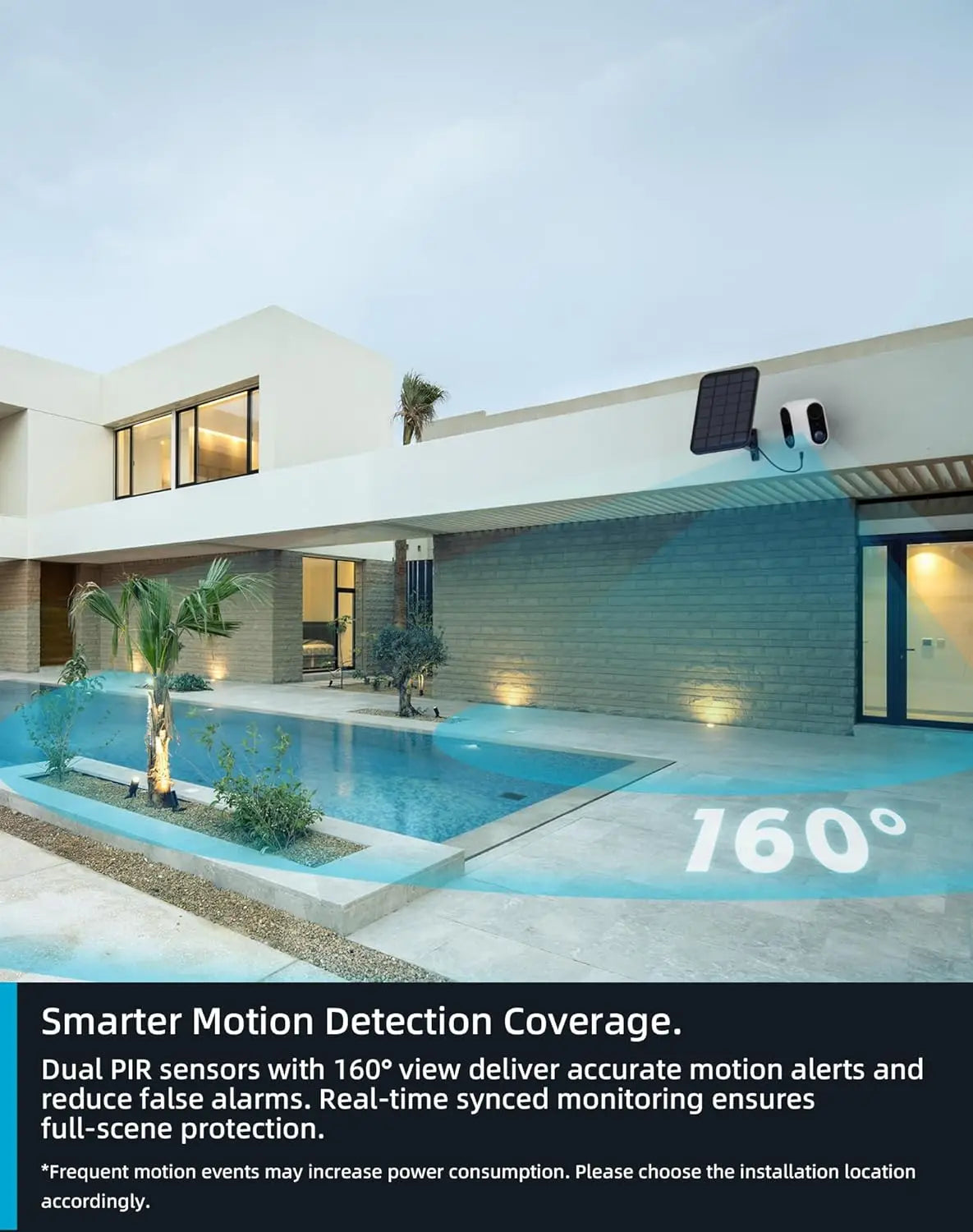 Cam XM1, Solar Security Cameras Wireless Outdoor, Dual 2MP Resolution, Color Night Vision, PIR Motion Detection, Battery-Powered