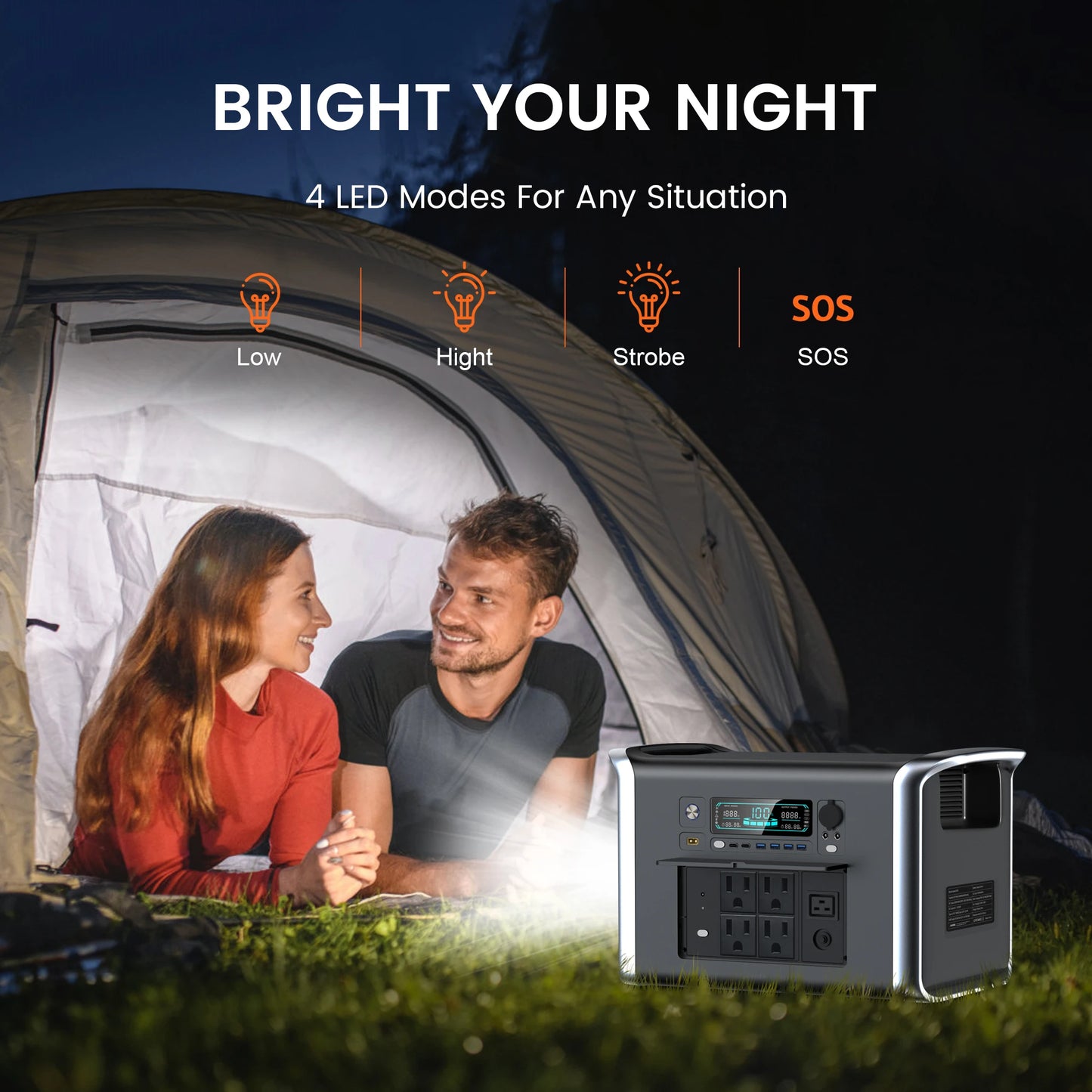 CTOLITY AP2000 2400W Portable Power Station LiFePO4 with 400W 41V Solar Panel Solar Generator Home Power Emergency,RV,Camping