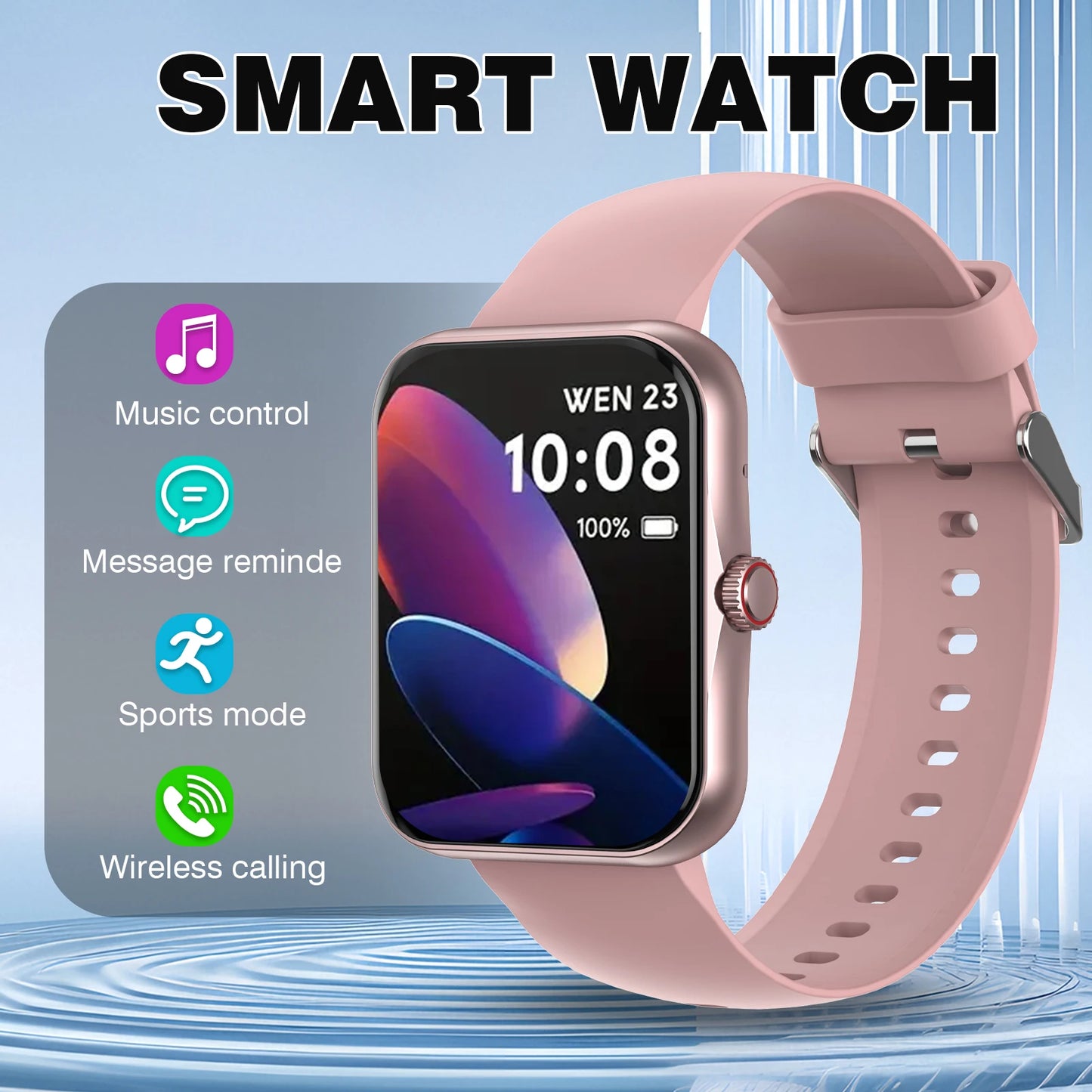 Smart watch, wireless calling /dial, multi -Sport mode, calling reminder and rejection,Various APP Reminders