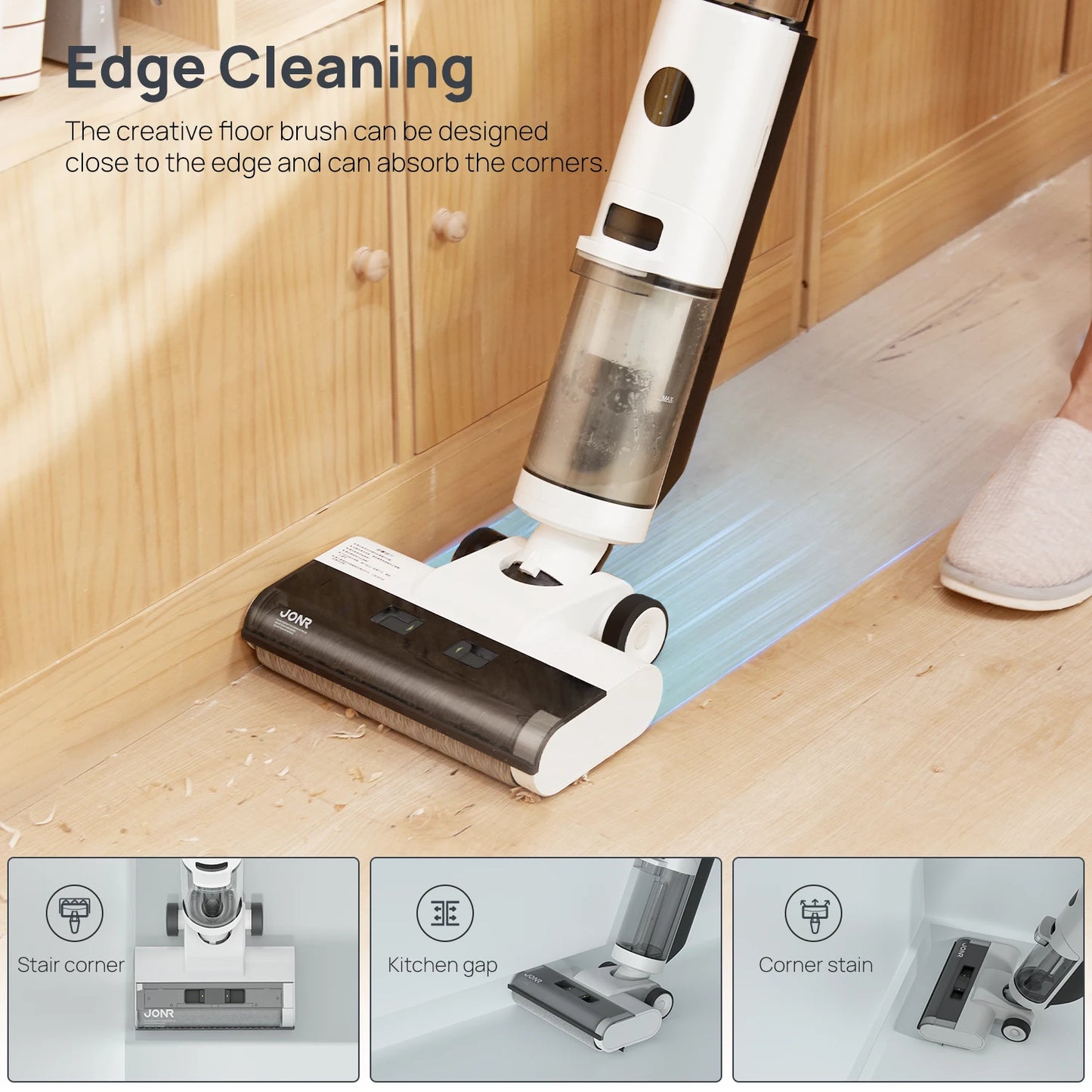 JONR ED12 Wet Dry Smart Vacuum Washing Cleaner Wireless Washing Floor Cleaner/Mop Water