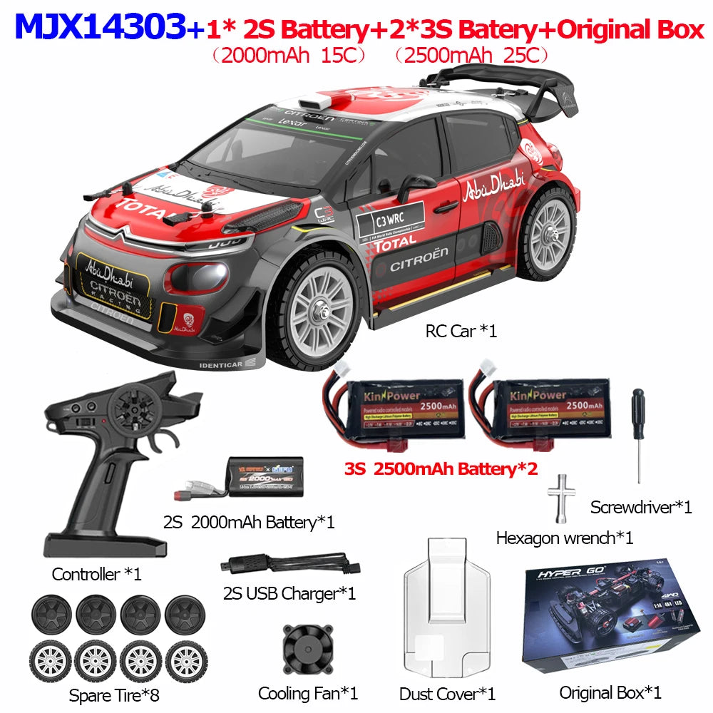 MJX 14301 14302 14303 1/14 RC Car 55km/h Brushless HYPER GO 2.4G Remote Control 4WD Off-road High Speed RC Car Truck Hobby Toy