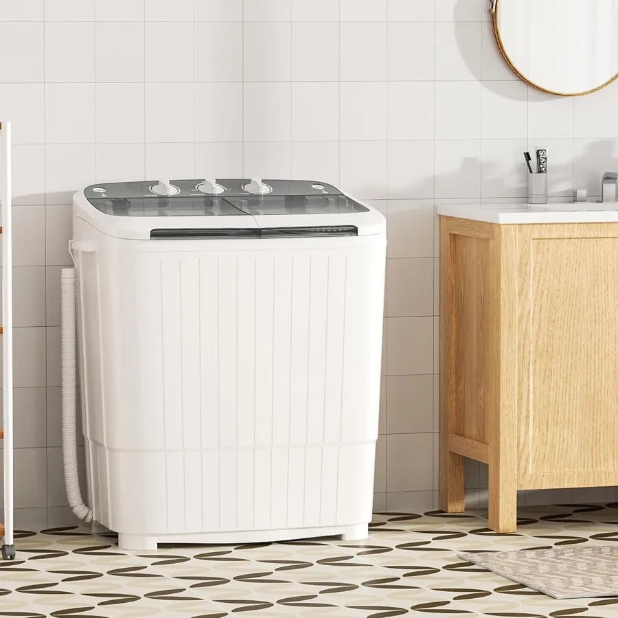 Compact 17.6lbs Portable Washing Machine with Spin Dryer Combo for Efficient Laundry Solutions in Camping Trips Small Apartment