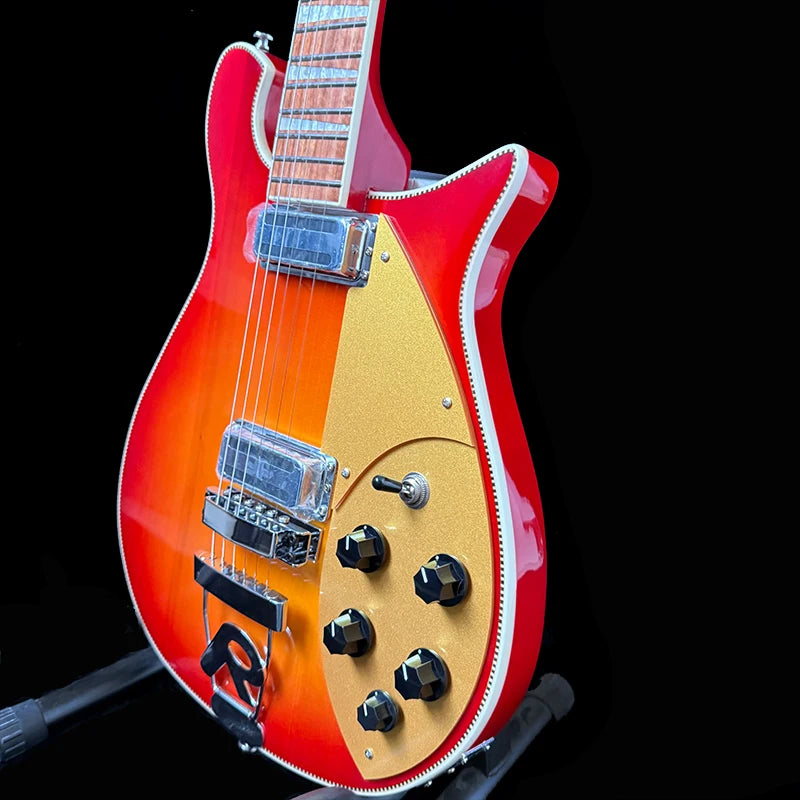 KGD Sunset Color Scheme, H-H Pickup Electric Guitar, Round Stainless Steel Frets, Christmas Gift, In-Stock Local Warehouse with